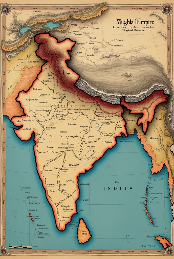 india map during mughal regime