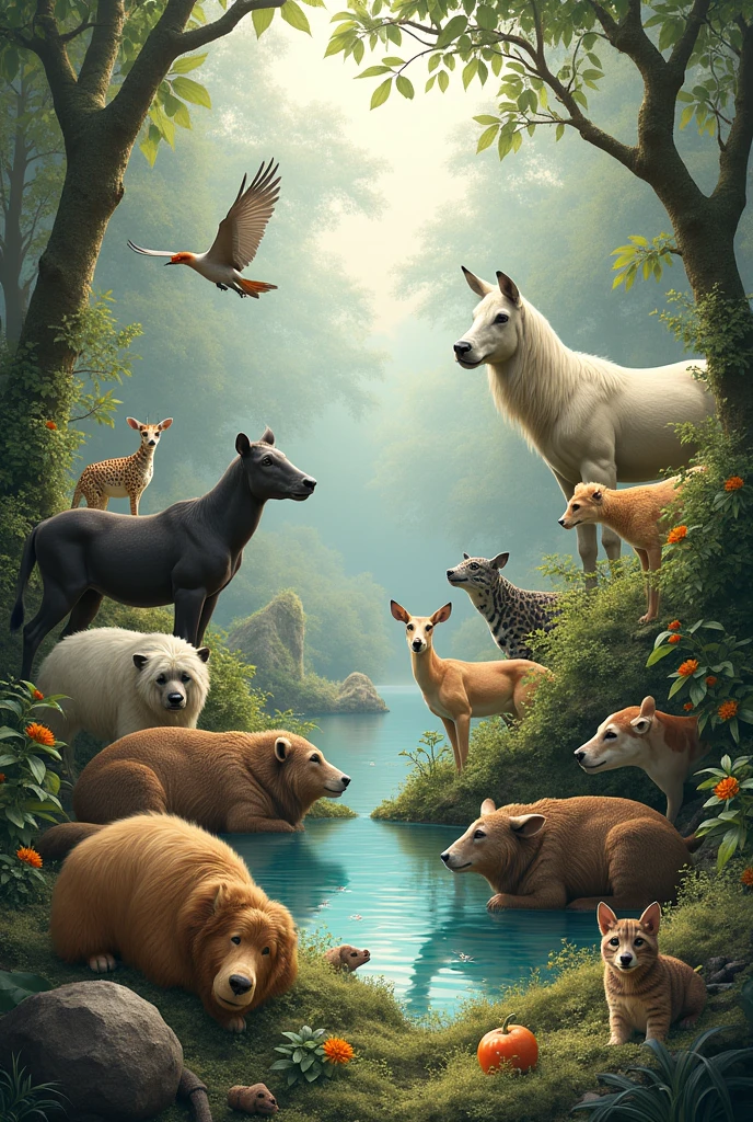 Beautiful Field. Birch. 4 k. Poachers. water fall. Girls dancing naked