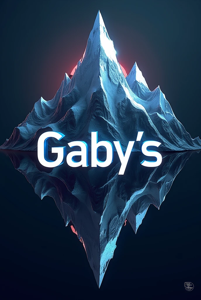Logo exactly the word Gaby's with mountains and totally futuristic