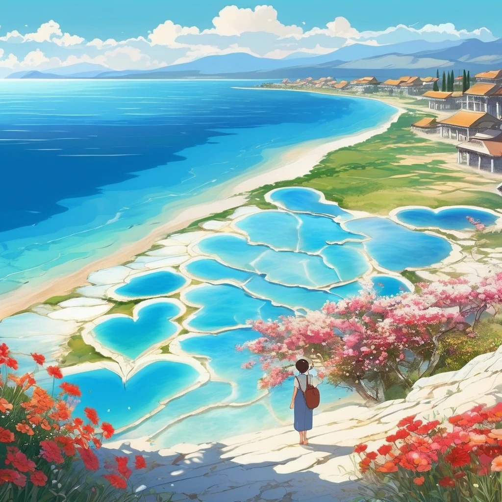 Young black-haired boy, talking, standing cute young girl, wearing cute clothes,
Hierapolis-Pamukkale beautiful and full-blooming heart flowers sea and island and sandy beach anime,
HD anime Hierapolis-Pamukkale beautiful and full-blooming heart flowers sea and island and sandy beach natural landscape,
Hierapolis-Pamukkale beautiful and full-blooming heart flowers sea and island and sandy beach anime scene,
Makoto Shinkai. —h 2160,
Anime Hierapolis-Pamukkale beautiful and full blooming heart flowers sea and island and sand beach natural landscape,
Makoto Shinkai style, Makoto Shinkai style,
Anime movie Hierapolis-Pamukkale beautiful and full blooming heart flowers sea and island and sand beach,
Neo Hierapolis-Pamukkale beautiful and full blooming heart flowers sea and island and sand beach natural background,
Studio Ghibli's Makoto Shinkai,
Hierapolis-Pamukkale beautiful and full blooming heart flowers sea and island and sand beach background.

Hierapolis-Pamukkale beautiful and full blooming heart flowers sea and island and sand beach natural painting,
Flying Hierapolis-Pamukkale beautiful and full blooming heart flowers sea and island and sand beach,
Hierapolis-Pamukkale beautiful and full blooming heart flowers sea and island and sand beach,
Quirky fantasy landscape art, magical world. Colorful.