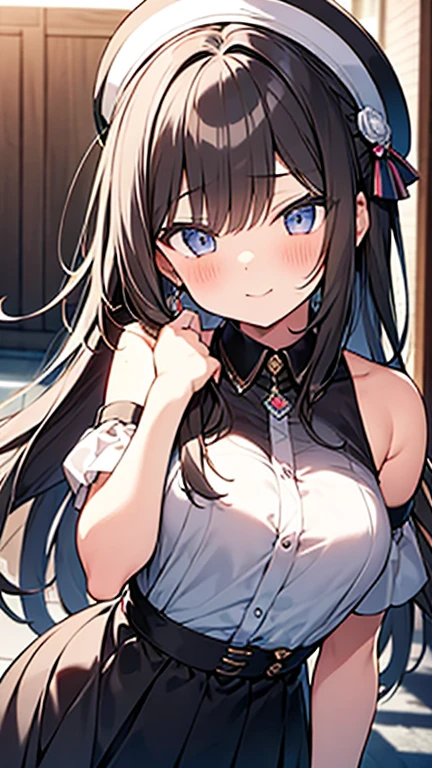 girl with medieval aesthetics humble adventurous merchant in a city in front of a large crowd big breasts black eyes black hair breasts women's clothing fully dressed jeans big breasts milf mother open mouth short hair thick thighs white skin Meta