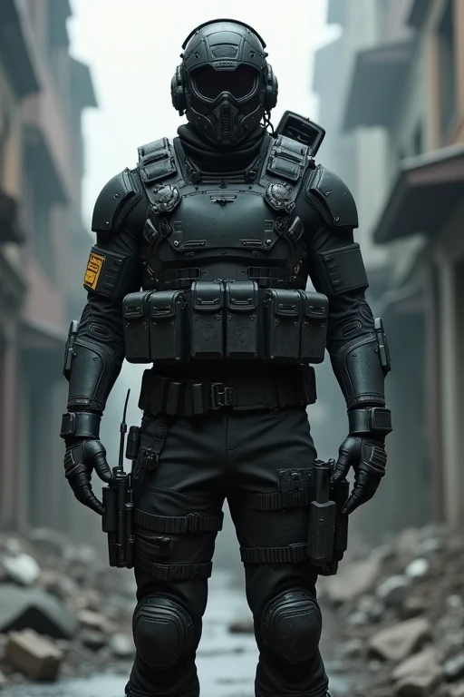 A man in the outfit of the raccon city operation vector,