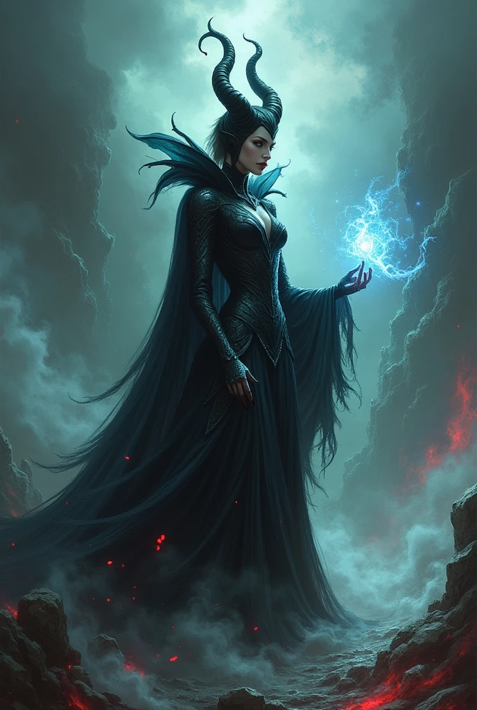 Now put a picture of her fighting with evil, the daughter of Maleficent