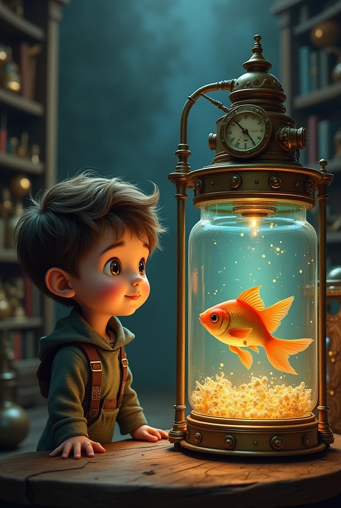 A time machine, a boy and his fish locked in a bottle