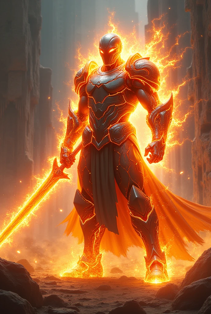 A warrior surrounded by a glowing, superheated aura of plasma. His armor appears to be made of pure energy, and his weapon, a plasma sword, burns with intense heat. His eyes glow with a brilliant, blinding light.
- **Powers**: He can manipulate plasma, creating powerful energy blasts that can incinerate anything in their path. He can also coat his body in plasma, making him almost untouchable. His strikes are fast and devastating, leaving nothing but ash in their wake.