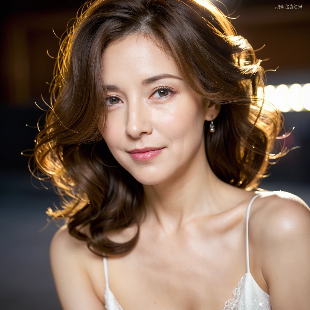 Beautiful mature woman with beautiful wavy long hair, Sexy Mature, A sigh that seems good, Brightly lit from the front, Ultra-high resolution,(Realistic:1.4), ((Highest quality)), ((masterpiece)), (be familiar with),
