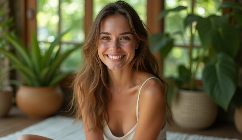 Beautiful girl sitting in a cozy, natural setup, smiling at the camera

Text on Screen: आयुर्वेदिक घरेलू नुस्खे "नमस्ते दोस्तों! आज हम बात करेंगे कुछ आसान आयुर्वेदिक घरेलू नुस्खों की, जो आपको सेहतमंद और खुशहाल बनाएंगे।"