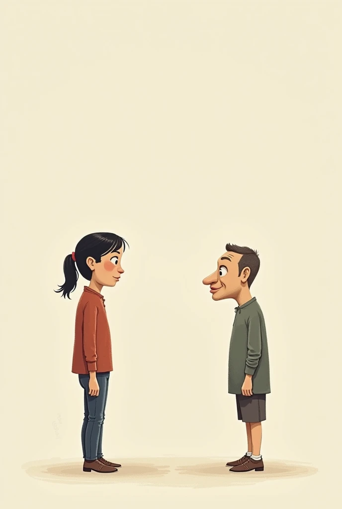 Illustration of a person standing in front of a “fool” (represented by a character with a silly or ignorant expression), but instead of arguing, the person turns away with a smile, indicating that arguing with the “fool” is a waste of time.
