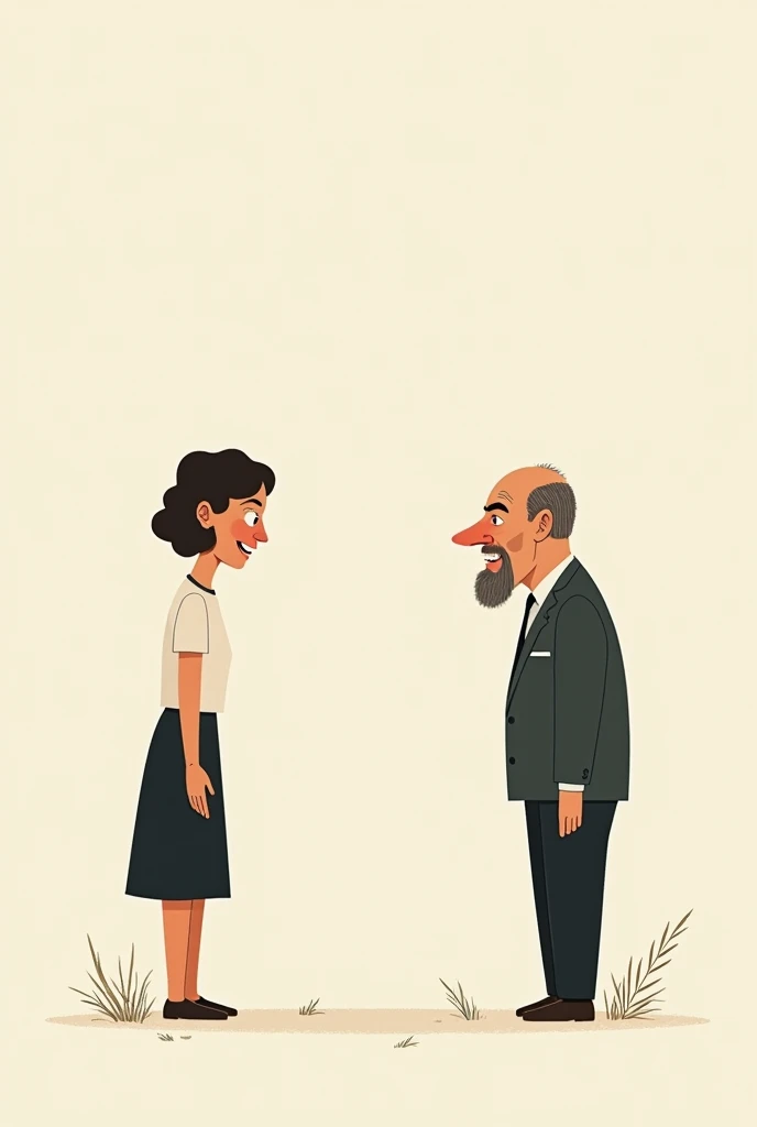 Illustration of a person standing in front of a “fool” (represented by a character with a silly or ignorant expression), but instead of arguing, the person turns away with a smile, indicating that arguing with the “fool” is a waste of time.