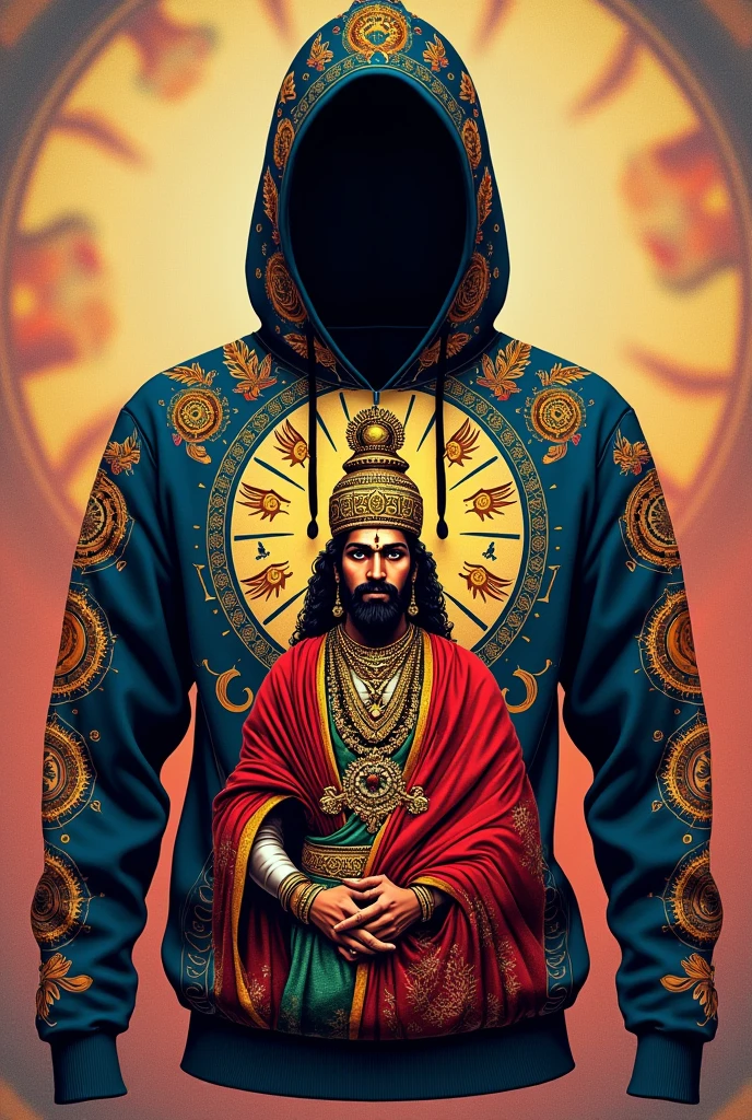 Make images of hoodie with reference of sanatan dharam and Chhatrapati shivaji maharaj