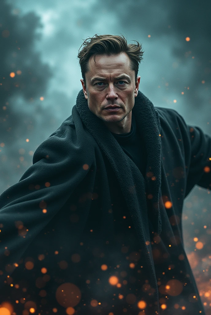 masterpiece, best quality, cinematic photo of Brighten image, photograph, film, highres Elon musk with harry potter body unleashing deadly magic