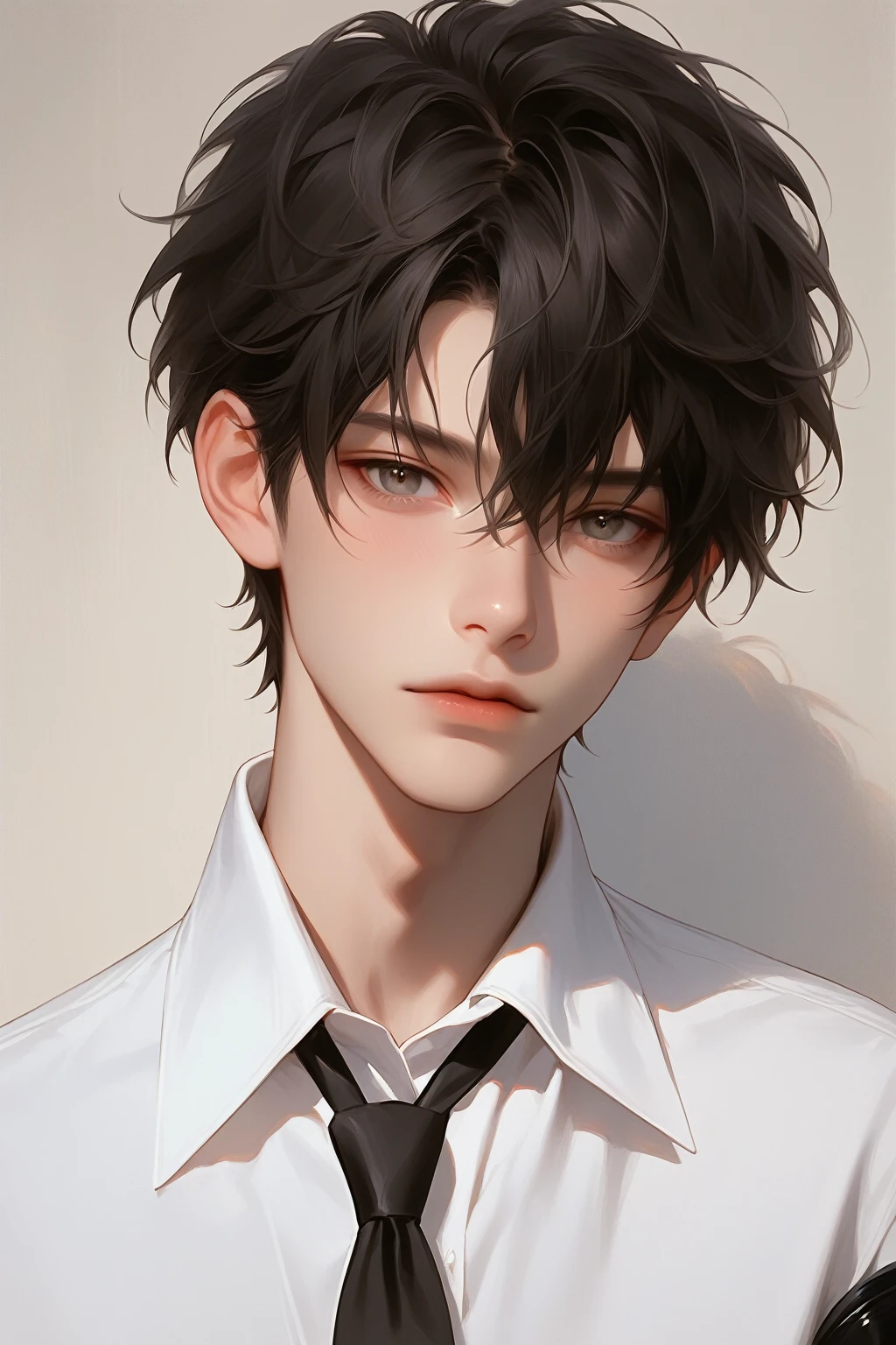 score_9,score_8_up,score_7_up,solo,looking at viewer,short hair,bangs,shirt,black hair,1boy,hair between eyes,jacket,white shirt,male focus,necktie,collared shirt,portrait,black necktie,restrained,bound,bdsm,object insertion,sex machine,deep shadows,nsfw,uncensored,nsfw,