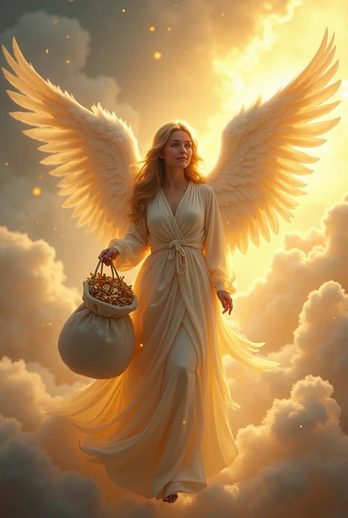 Angel with bag of money