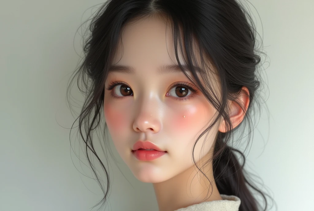 A girl with mixed-race heritage from 5 countries in one person, including Thailand,Laos,Japan,South Korea,China
