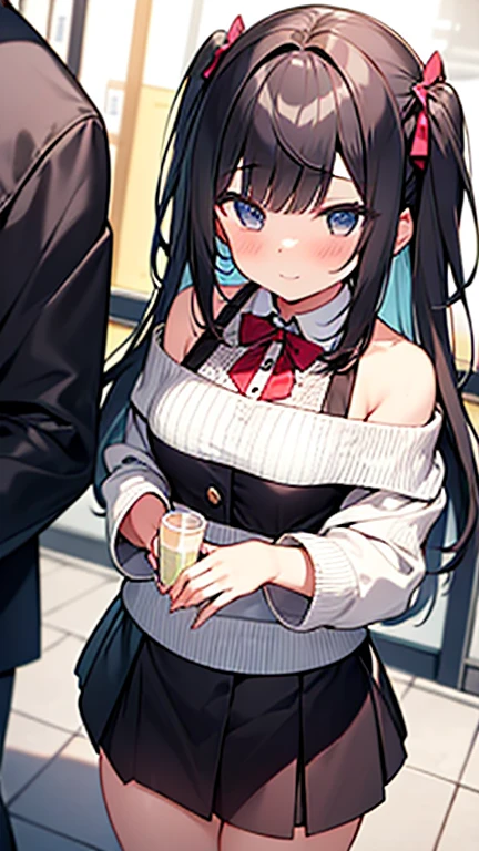 One girl、I'm having dinner with her at an Italian restaurant.、She and I sat across from each other waiting for our pasta.、She drinks a glass of water、Food is brought to the table、(Brown hair short cut)、Beautiful flowing brown hair、Perfect Face、Cute and symmetrical face、Shiny skin、Relaxed smile、Very clear, reflective brown eyes、Slightly chubby、Small breasts、buttocks are small、Girl in casual clothes、Let's think step by step,Highest quality、masterpiece、 Ultra-high resolution 、8k、Show anime style 、Soft Line Art、Digital Enhancement、 shojo anime touch, shojo manga core, Flowing fabric、Soft Drawing、 Ultra-Definition Digital Anime Art、 Clear facial depiction、Super detailed girl cartoon character art、 Ultra-detailed manga style、 Highest qualityの色、Upper body up angle