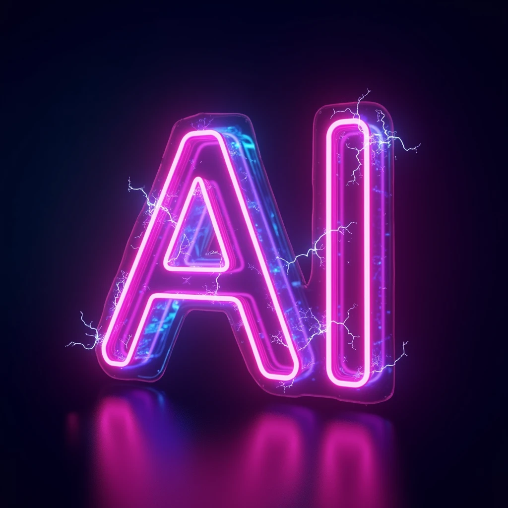a neon sign logo for 'Ai Music',neon colors,bright neon colors,glowing neon text,3D neon logo,dynamic neon logo,neon light logo,vibrant neon colors,ultraviolet neon,neon light effects,neon typography,futuristic neon logo,radiant neon,luminous neon,electrifying neon,cyberpunk neon aesthetic,(best quality,4k,8k,highres,masterpiece:1.2),ultra-detailed,(realistic,photorealistic,photo-realistic:1.37)