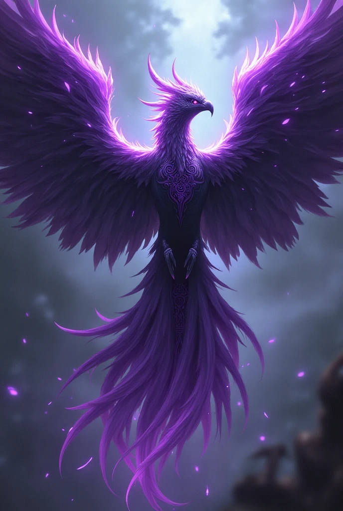 Make an image of a dark phoenix with purple eyes for the interclass champions cape
