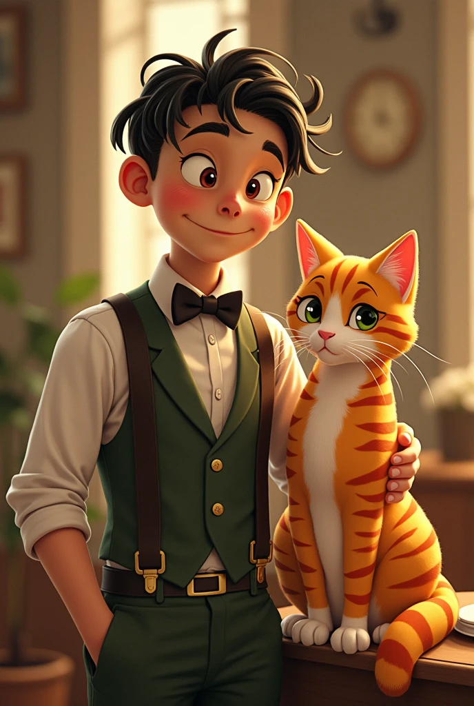calvin [Lackadaisy] Calvin Mcmurray [Lackadaisy] Freckle [Lackadaisy 1920s style clothing, orange cat, orange fur, striped pattern, striped, white accents sex Tentacles sex_anal suck