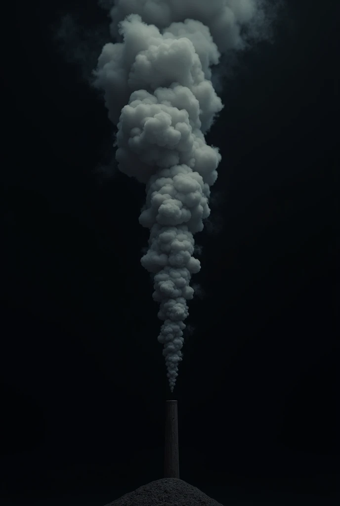 only the smoke from the locomotive chimney, on a black background,