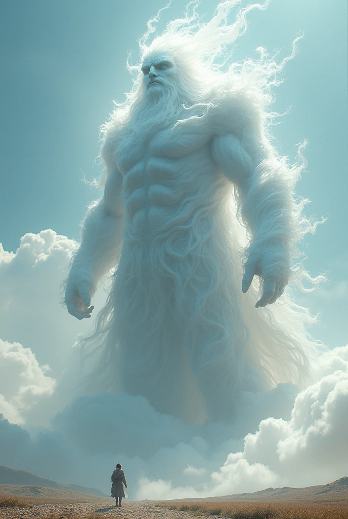 A 30 meter titan, made of air, He's strong, is considered the god of air
