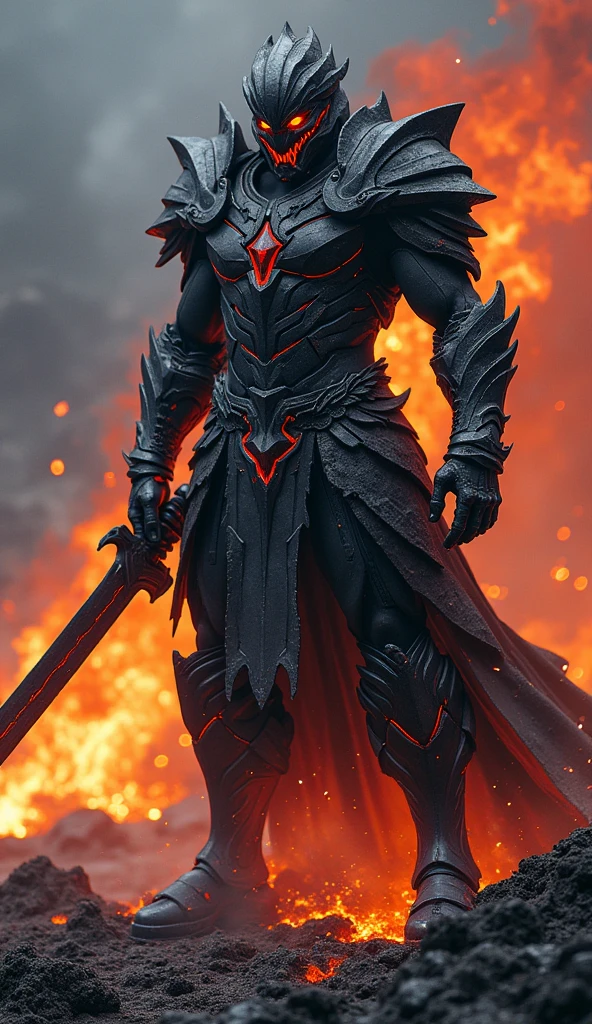 A warrior made of dark, volcanic glass, with armor that is sharp and jagged. His weapon, an obsidian blade, is incredibly sharp and can cut through almost anything. His eyes are fiery, like molten lava.
- **Powers**: He can manipulate obsidian, creating weapons and armor from the volcanic glass. He can also summon molten lava to coat his body, making him nearly invulnerable to attacks. His strikes are brutal and can cause devastating damage.