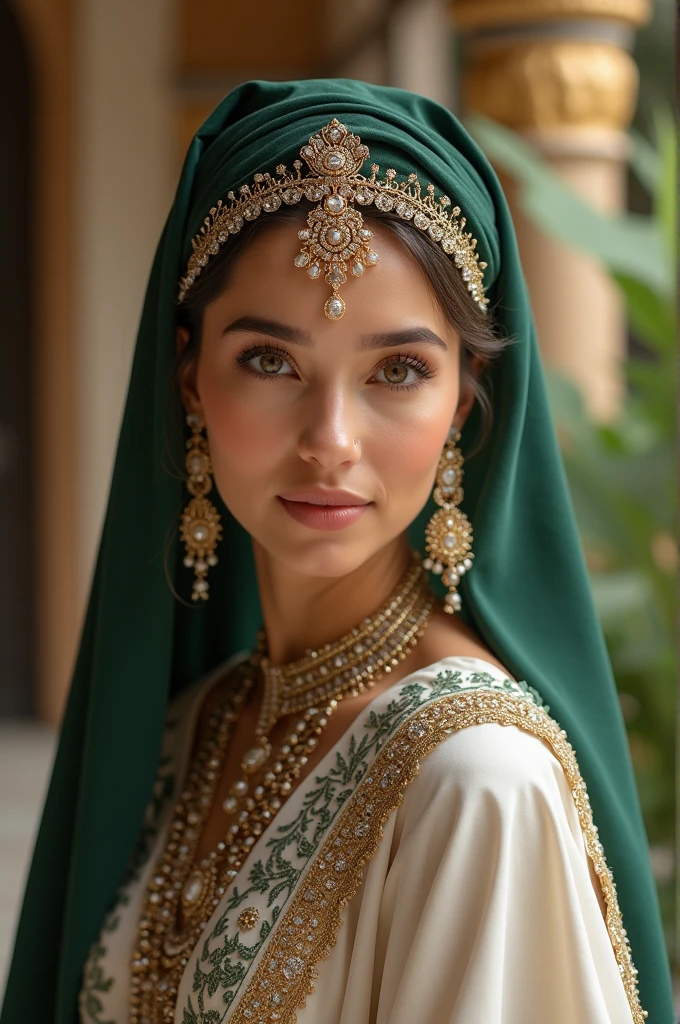 Beautiful Muslim girl wearing jewelry