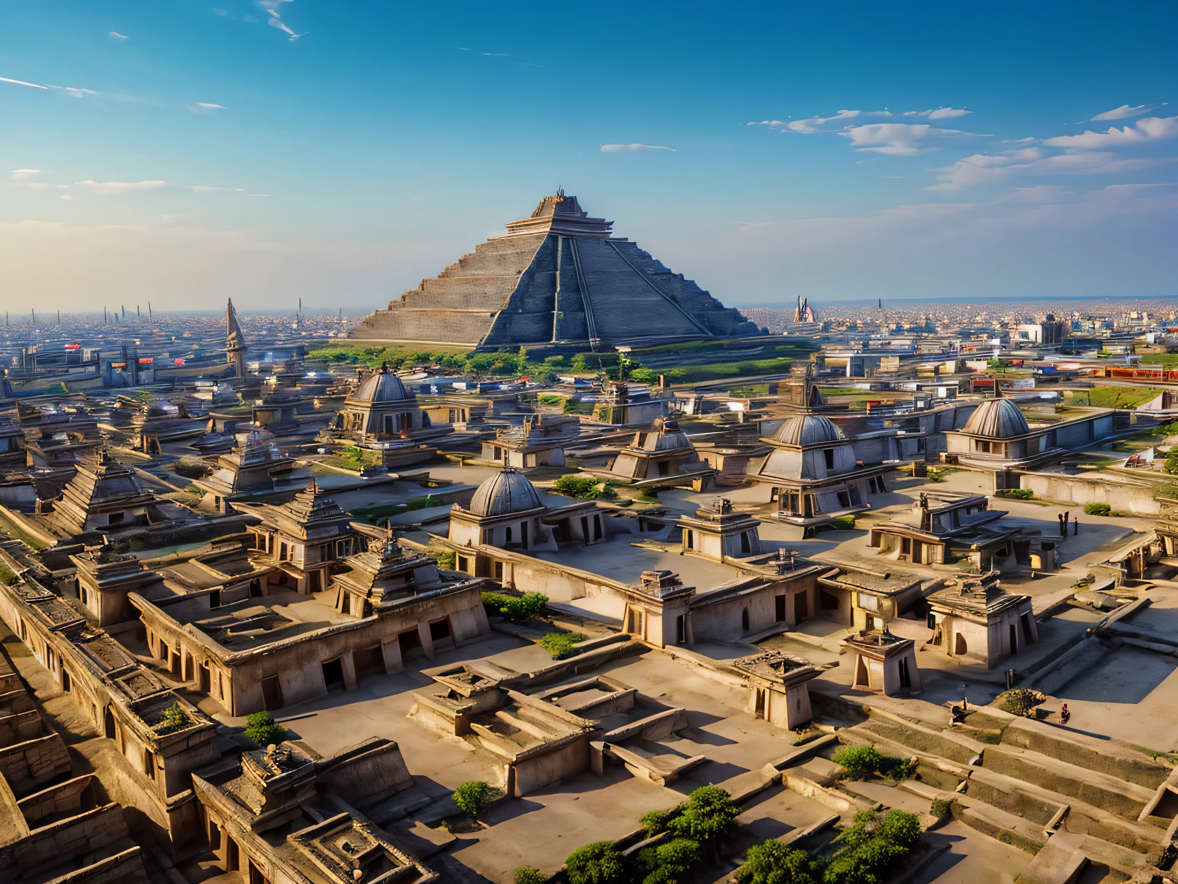((tmasterpiece)),((Best quality)),((high detal)),((actual,)) The cities of the future, architectural,urban view, mayan city, bazaars, aztec modern, mexican aztec ancient buildings, aztec style, future city