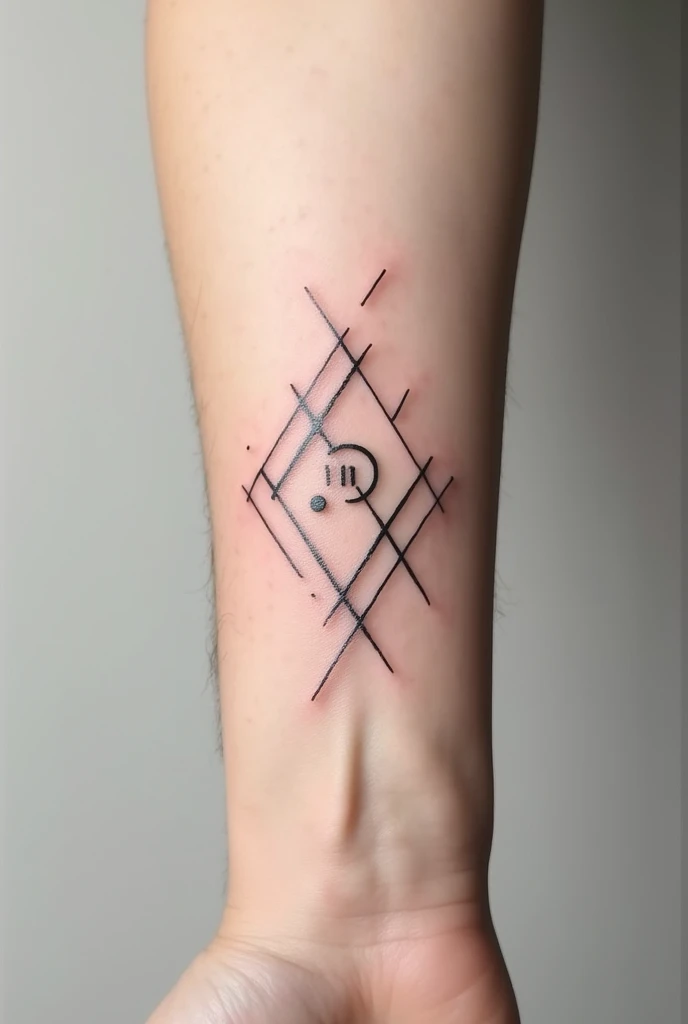 Simple tattoo with only lines that unites the concepts of love for football and the Capricorn zodiac sign along with the numbers 10-11