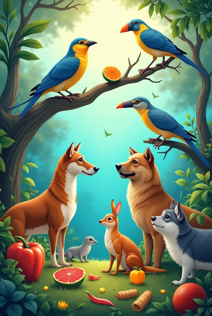 Importance of nutrition to animals poster or slogan image