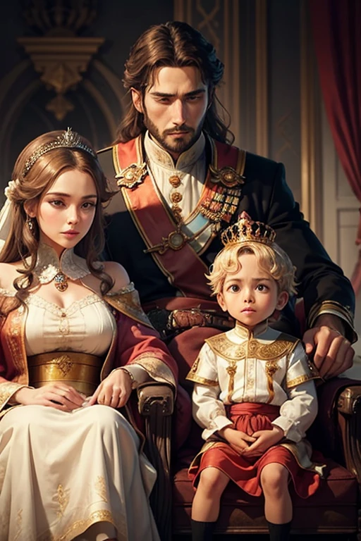father and mother king and queen, thinking and imagining that when his baby son grows up he will be a prince with a crown