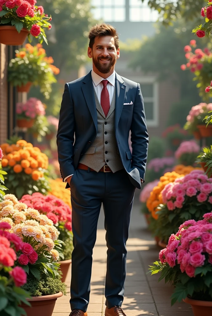 Messi as a flower businessmen