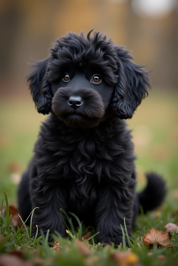 A black Markiesje breed dog