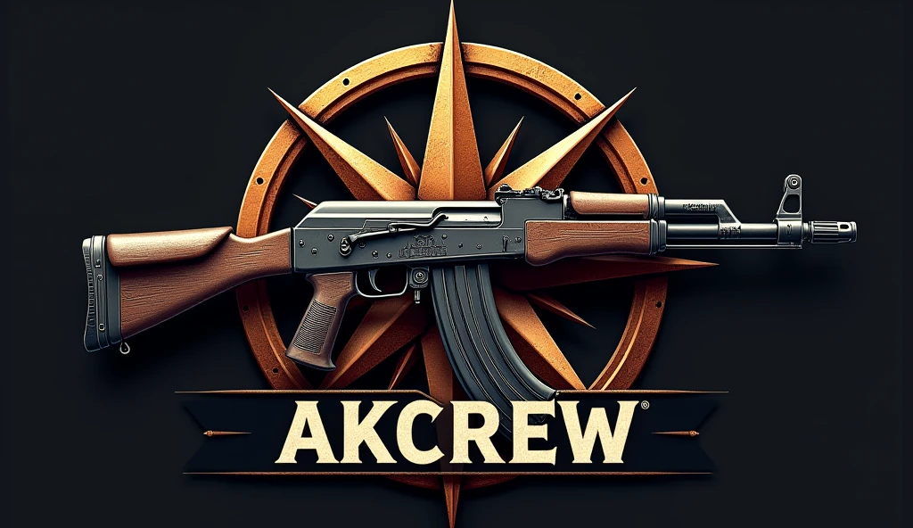 
MY GUILD&#39;S LOGO IS MA ROSA DOS VENTOS WITH AN AK47 IN THE FRONT AND I WRITE "AKCREW" below
