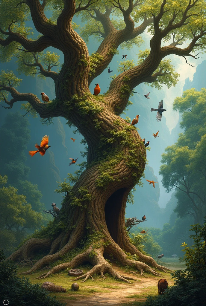 Problem tree surrounded by wildlife 