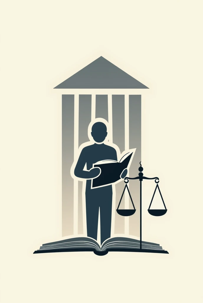 Draw this that I am going to describe to you :
- a government building on top, a person with a book on the left side and a scale on the right side create it as a logo so I can draw it