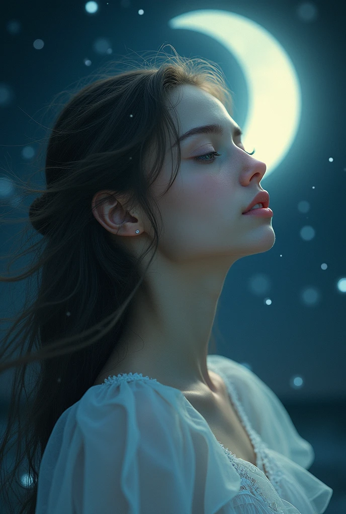 girl with moon