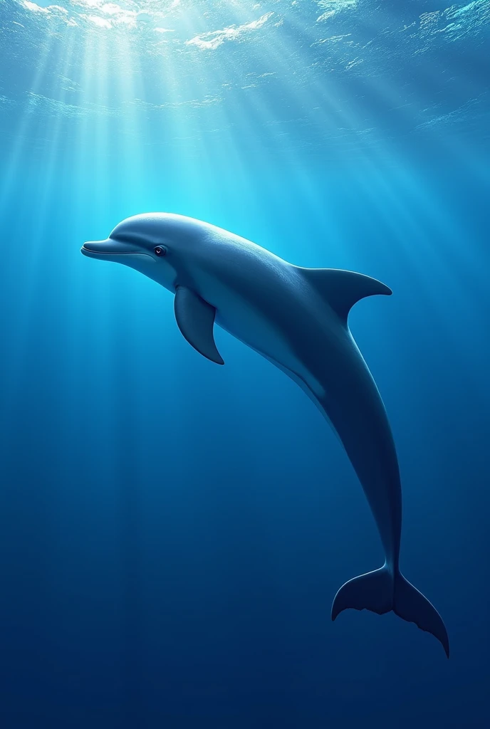 Blue dolphin on the sea