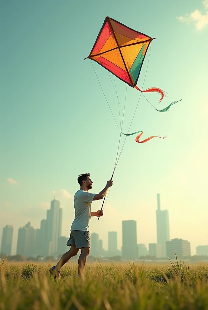 messi is flying the kite