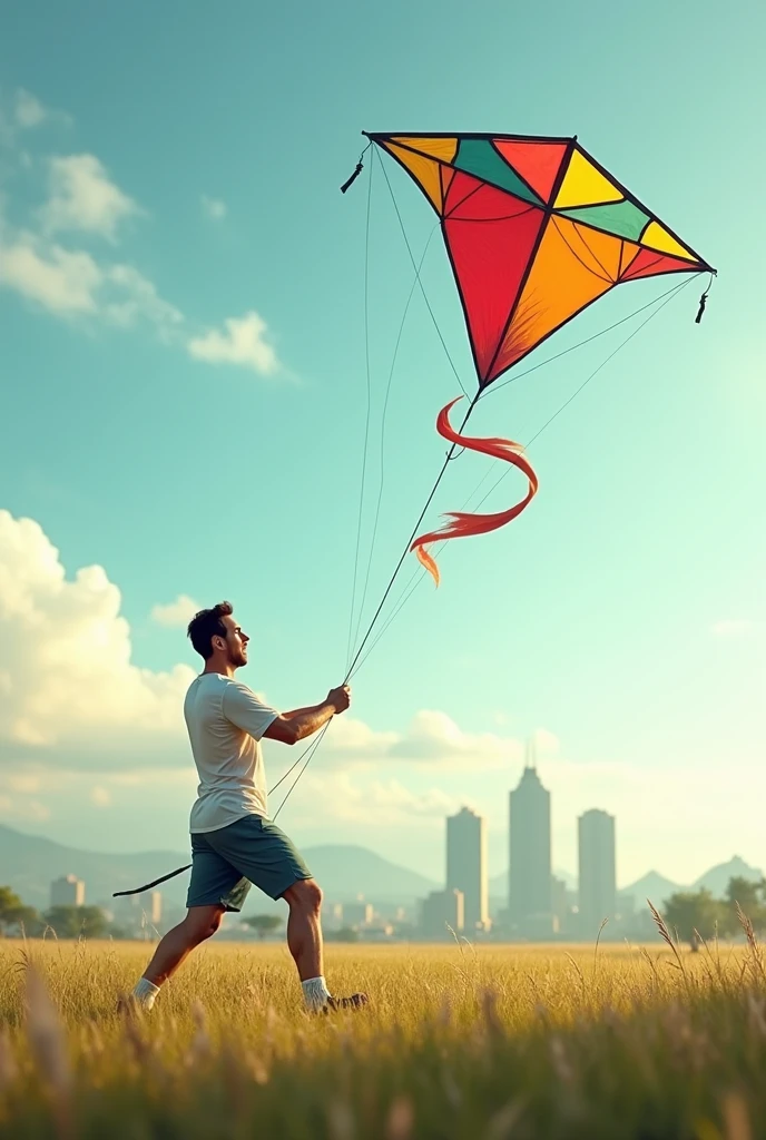 messi is flying the kite