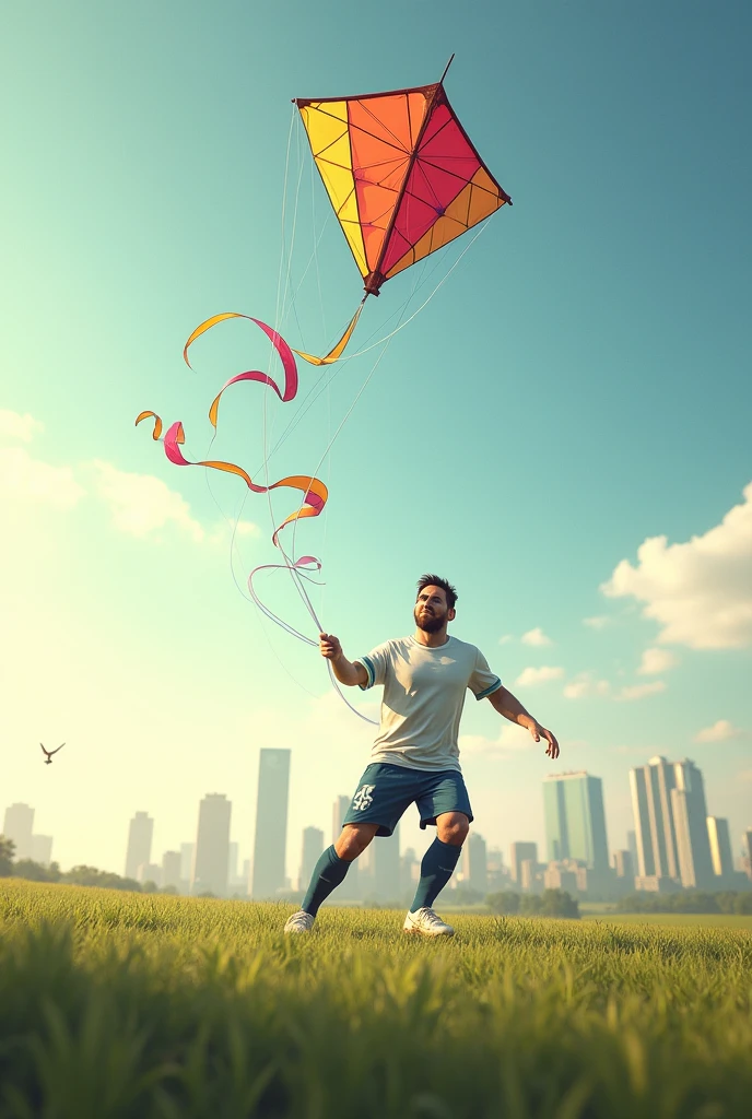 messi is flying the kite
