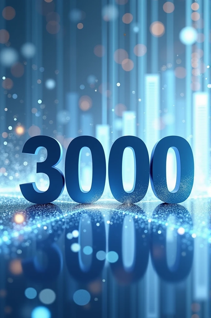 A visually striking and creative image celebrating the achievement of 3000 followers on LinkedIn. The image should feature the number '3000' prominently in a sleek, modern font, with subtle LinkedIn branding elements such as the LinkedIn logo or color scheme (blue and white). The background can be dynamic, with a digital or abstract design that conveys growth and connection, such as a network of nodes or lines connecting people. There can be celebratory elements like confetti or subtle lighting effects to add a sense of achievement.