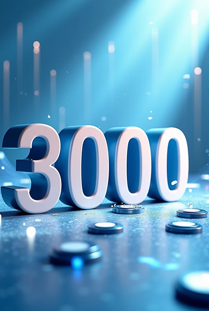 A visually striking and creative image celebrating the achievement of 3000 followers on LinkedIn. The image should feature the number '3000' prominently in a sleek, modern font, with subtle LinkedIn branding elements such as the LinkedIn logo or color scheme (blue and white). The background can be dynamic, with a digital or abstract design that conveys growth and connection, such as a network of nodes or lines connecting people. There can be celebratory elements like confetti or subtle lighting effects to add a sense of achievement.