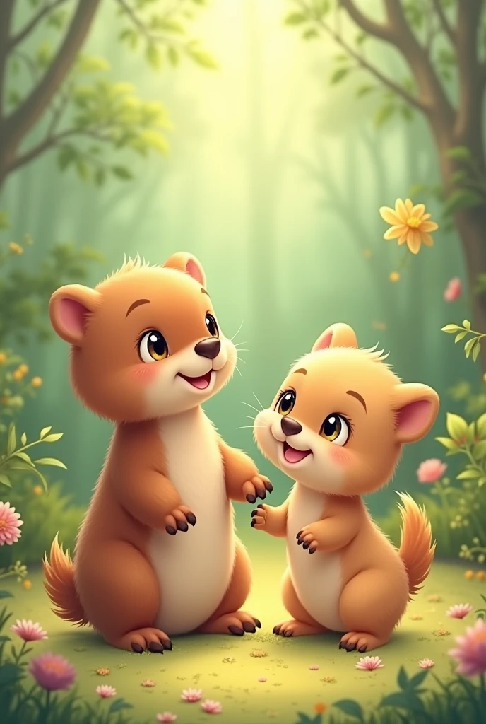Could you create me a cute dog next to a capybara please? 