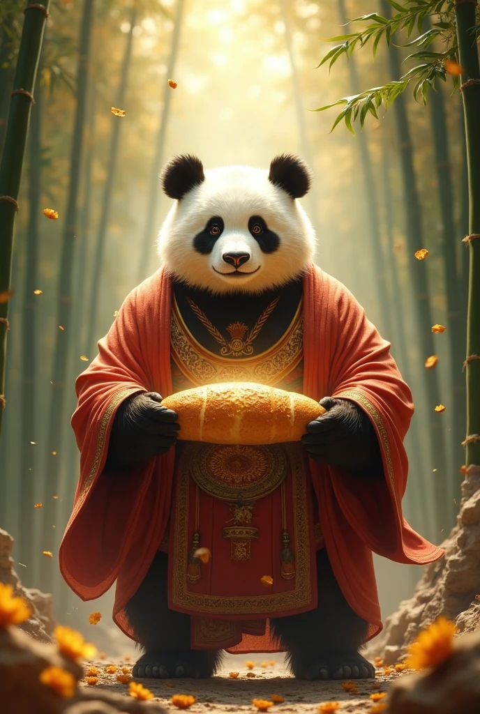 Panda honoring a bread