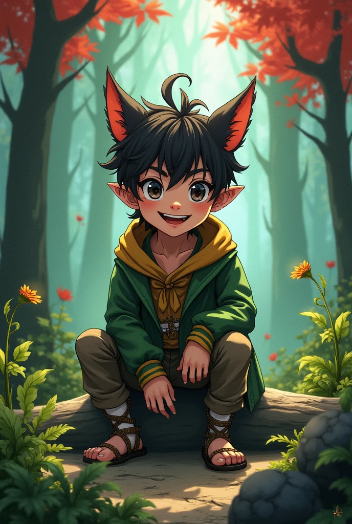boy bark davil Anime
green red tree