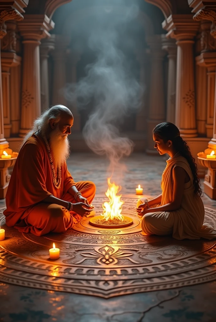 Hindu event munj ,saadhu ,and shishya,havan