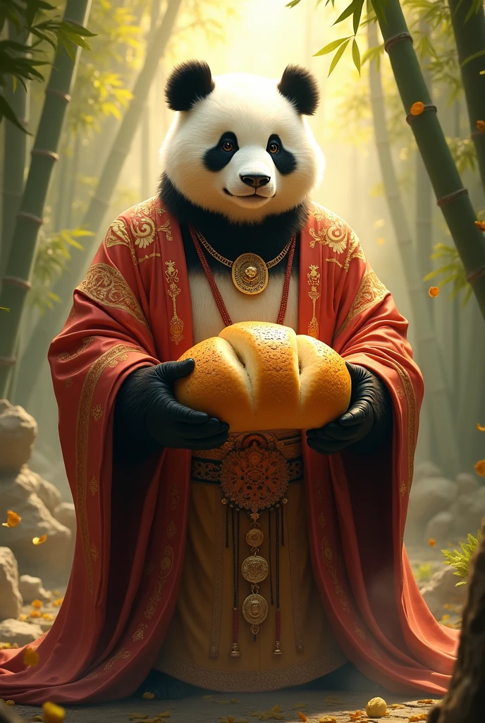 Panda honoring a bread