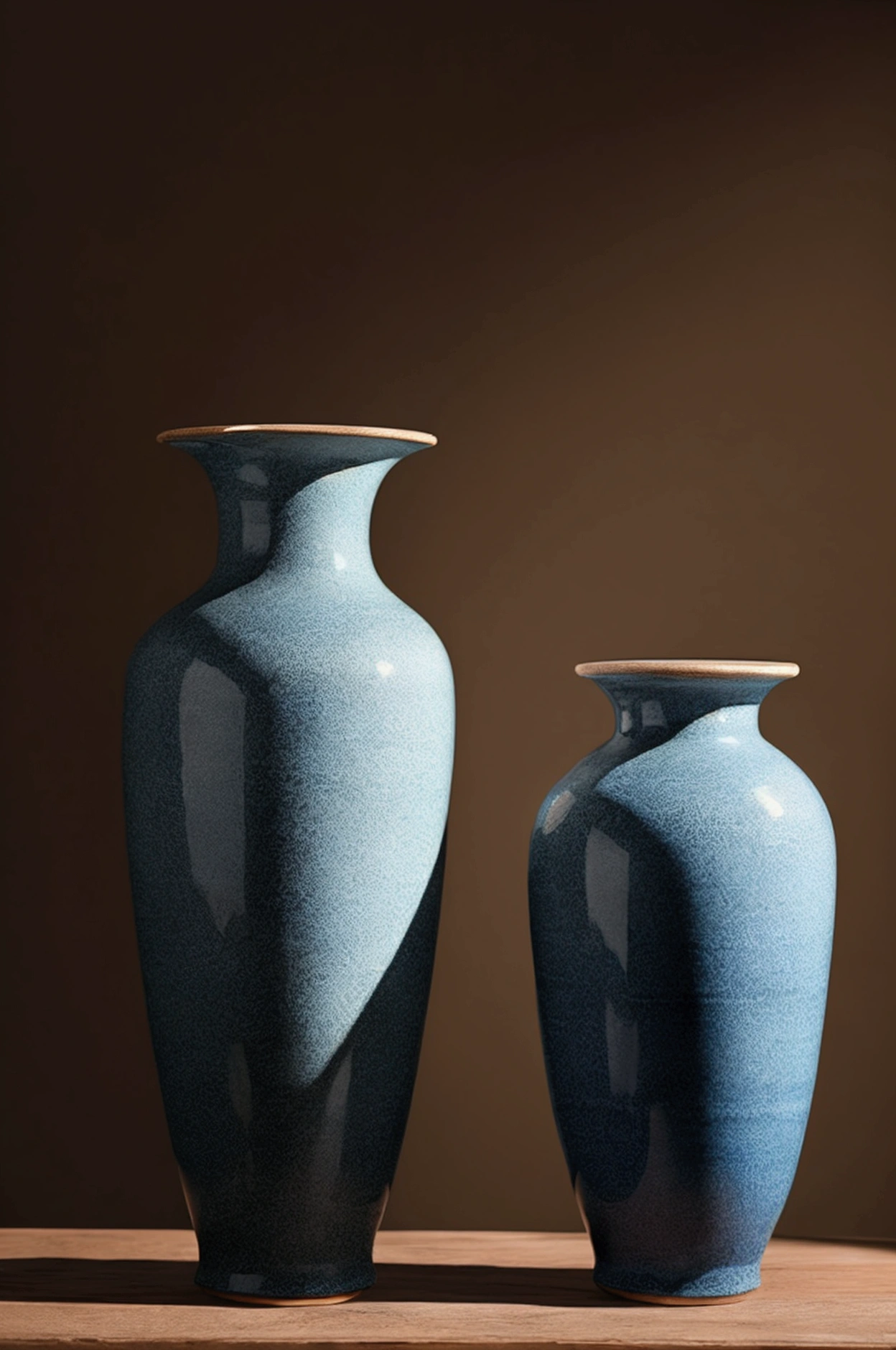 Beautiful ceramic vases、Elegant Pottery、Skilled Craftsmen、Exquisite glaze、beautiful flower、Very detailed、Photorealistic、8k、Studio Lighting、Professional photography、Warm tones、Dynamic configuration、Complex Texture、masterpiece、Cinematic lighting、Chiaroscuro、Dramatic Shadows、
