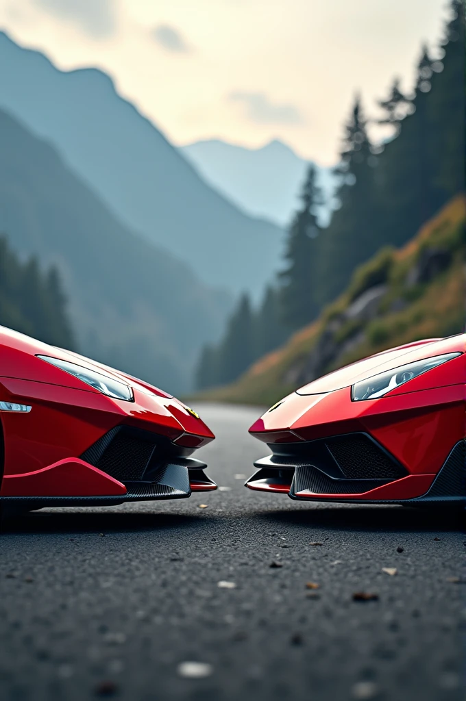 The Ferrari and Lamborghini Aventador svj