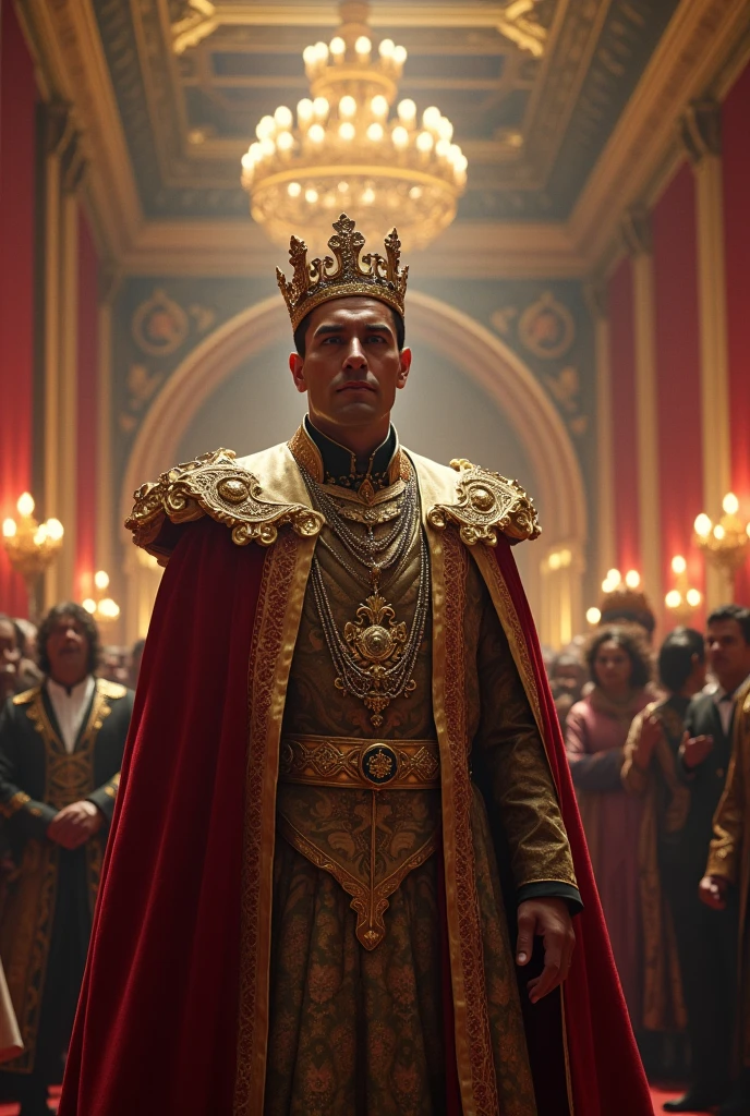 I WANT YOU TO CREATE AN IMAGE OF THE CORONATION OF THE DEAF KING OF BRAZIL